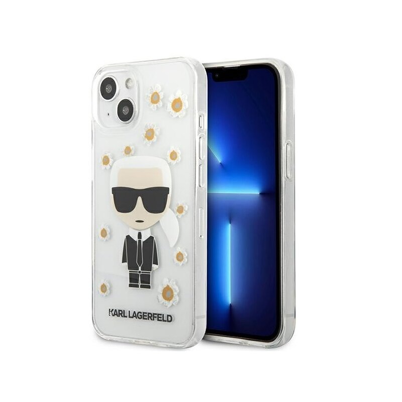 Etui KARL LAGERFELD Flower Ikonik Karl do Apple iPhone 13 mini Przezroczysty