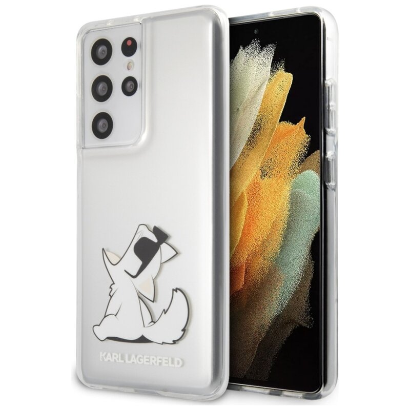 Etui KARL LAGERFELD Choupette Fun do Samsung Galaxy S21 Ultra Przezroczysty