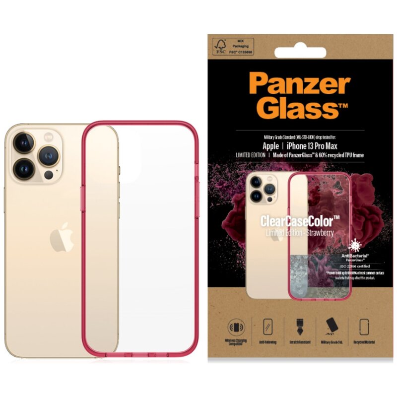 Etui PANZERGLASS ClearCase do Apple iPhone 13 Pro Max Czerwony