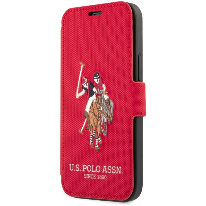 Etui US POLO ASSN Polo Book Embroidery Collection do Apple iPhone 12 Pro Max Czerwony