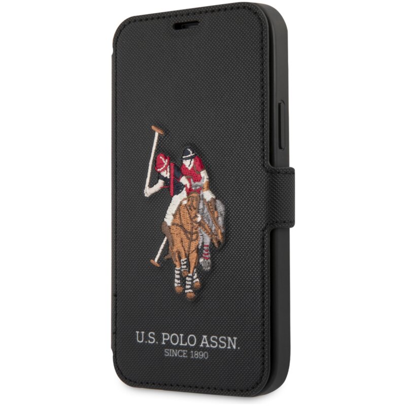 Etui US POLO ASSN Polo Book Embroidery Collection do Apple iPhone 12 Mini Czarny