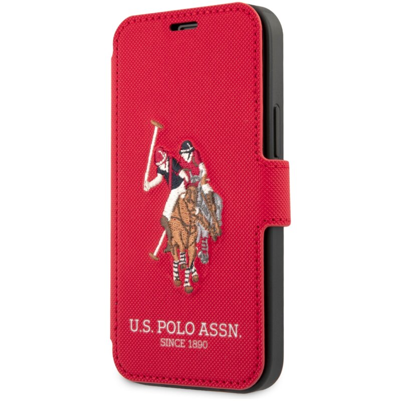 Etui US POLO ASSN Polo Book Embroidery Collection do Apple iPhone 12 Mini Czerwony