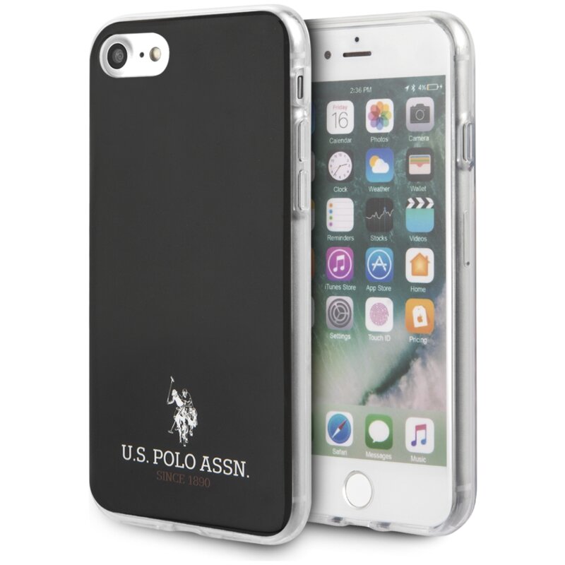 Etui US POLO ASSN Shiny do Apple iPhone 7/8/SE 2020/2022 Czarny