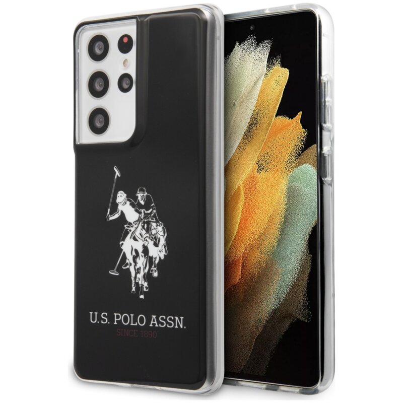 Etui US POLO ASSN Shiny Big Logo do Samsung Galaxy S21 Ultra Czarny