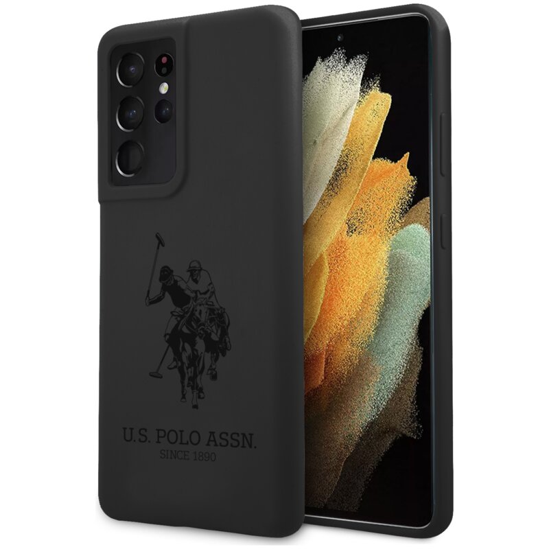 Etui US POLO ASSN Silicone On Tone do Samsung Galaxy S21 Ultra Czarny