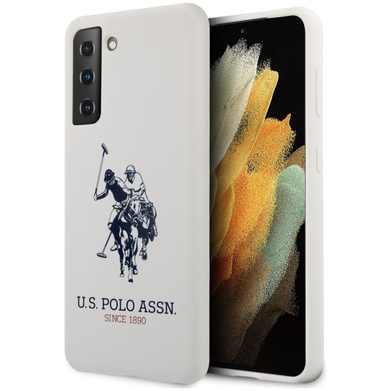 Etui US POLO ASSN Silicone Logo do Samsung Galaxy S21 Biały
