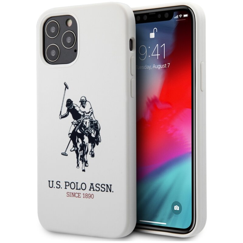 Etui US POLO ASSN Silicone Collection do Apple iPhone 12 Pro Max Biały
