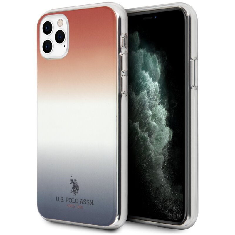 Etui US POLO ASSN Gradient Pattern Collection do Apple iPhone 11 Pro Max Czerwono-niebieski