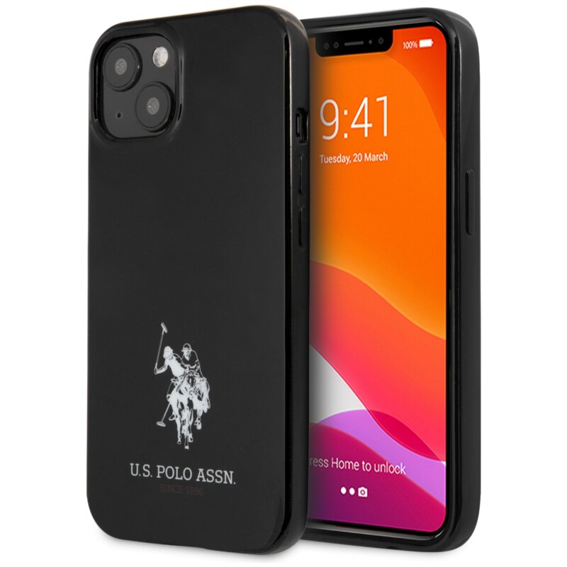 Etui US POLO ASSN Horses Logo do Apple iPhone 13 Mini Czarny