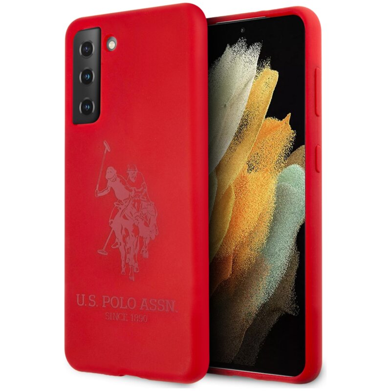 Etui US POLO ASSN Silicone On Tone do Samsung Galaxy S21+ Czerwony