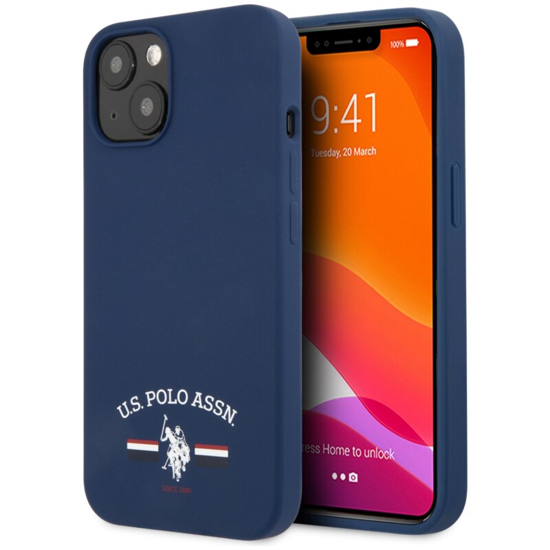 Etui US POLO ASSN Silicone Collection do Apple iPhone 13 Mini Granatowy