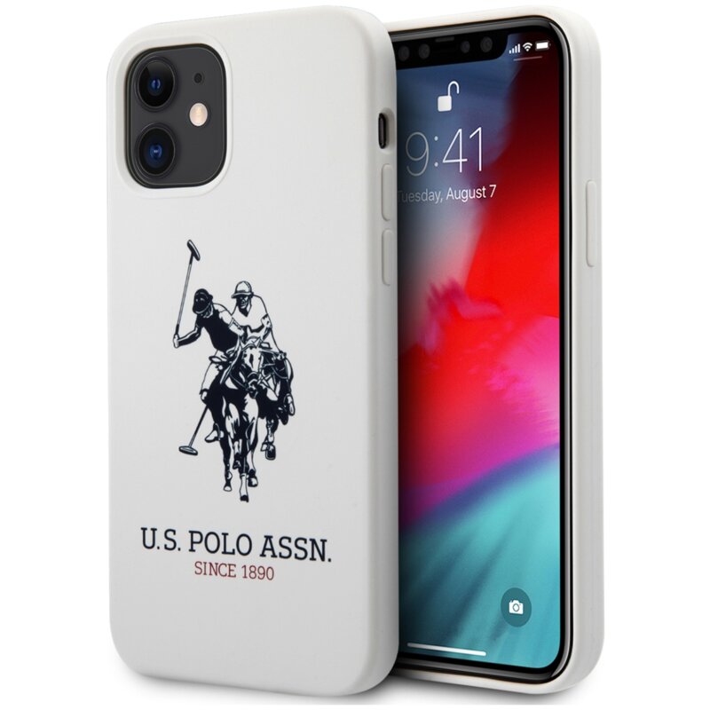 Etui US POLO ASSN Silicone Collection do Apple iPhone 12 Mini Biały
