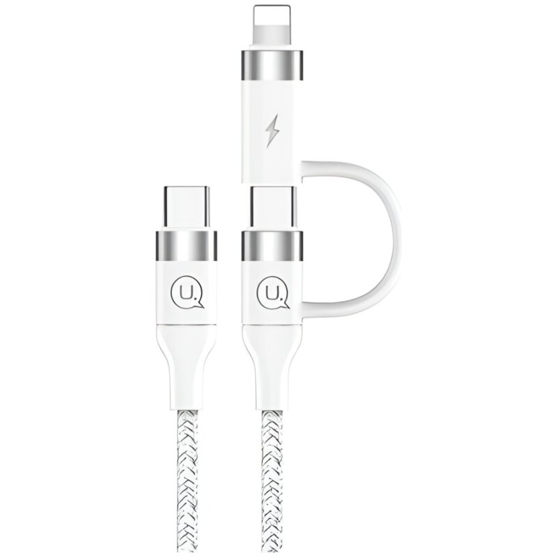Kabel USB-C - USB-C/Lightning USAMS U31 SJ403USB02 60W 1.2 m Biały