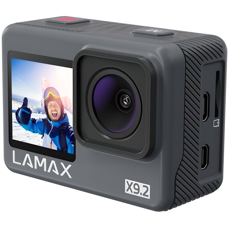 Kamera sportowa LAMAX X9.2 4K/60FPS, dwa wyświetlacze, MAXsmooth, wodoszczelna do 40m, Wi-Fi, mikrofon zewnętrzny