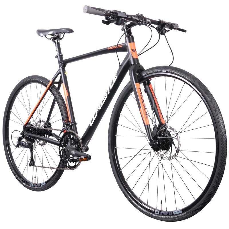 Rower gravel WHISTLE Modoc Flat Bar M21 28 cali męski Czarno-pomarańczowy