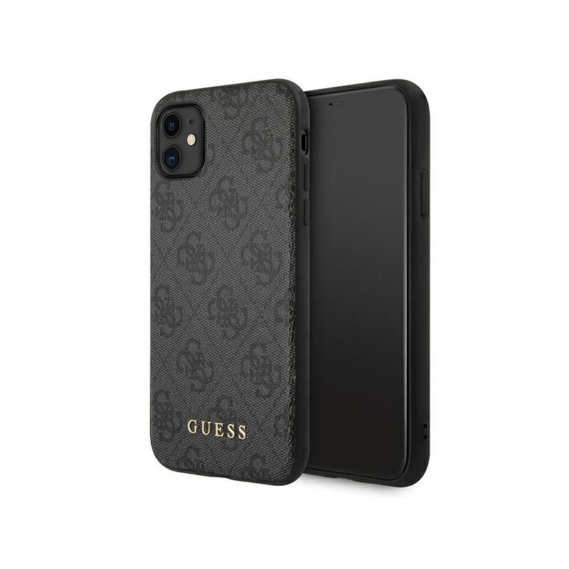 Etui GUESS 4G Metal Gold Logo do Apple iPhone 11 Szary