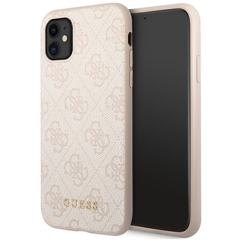 Etui GUESS 4G Metal Gold Logo do Apple iPhone 11 Różowy