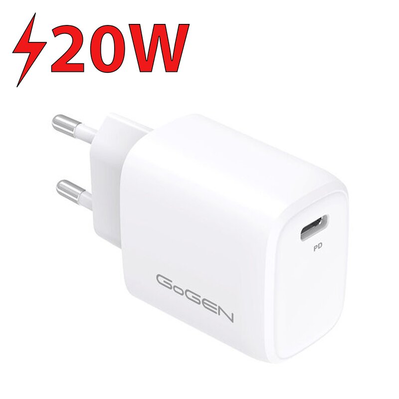 Ładowarka sieciowa GOGEN ACHPD120CW 20W Biały + kabel USB Typ-C