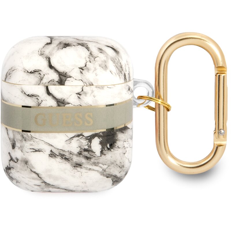 Etui na słuchawki GUESS Marble Strap do Apple AirPods Szary