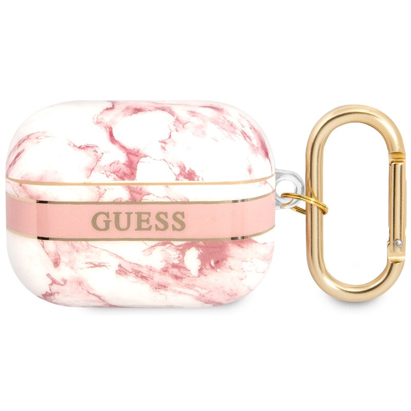 Guess Marble Strap Collection do AirPods Pro Różowo-biały