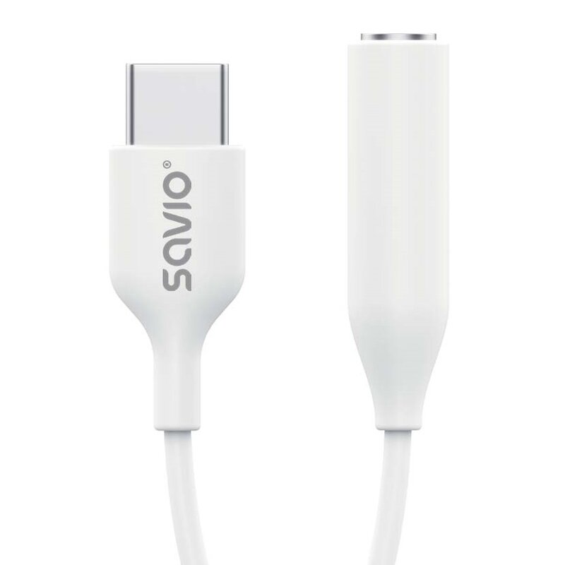 Savio AK-52 USB-C - jack 3,5mm Biały