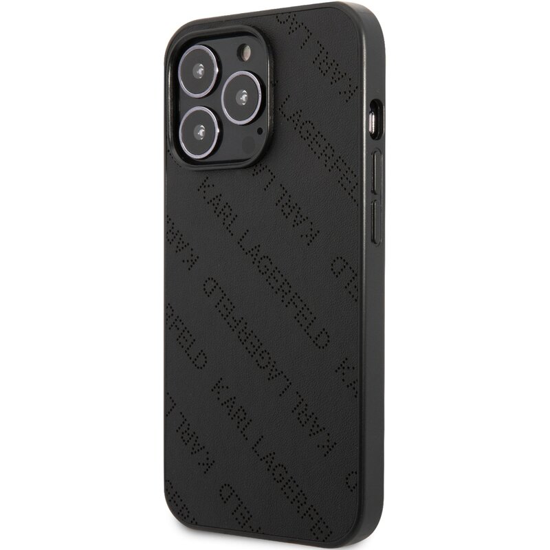 Etui KARL LAGERFELD Perforated Allover do Apple iPhone 13 Pro Max Czarny