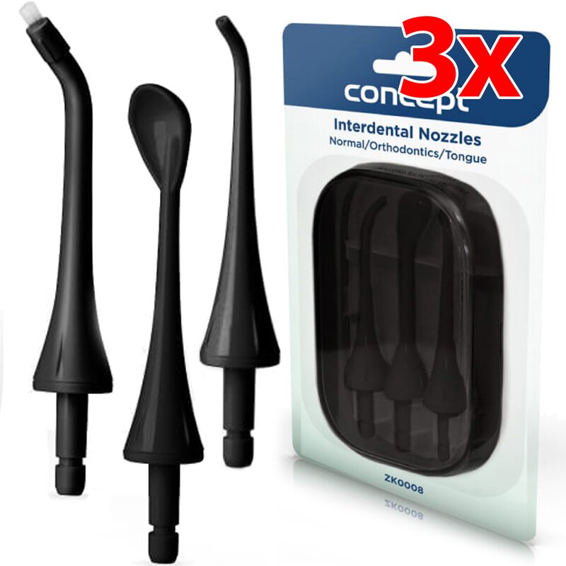 Oryginalna końcówka do irygatora CONCEPT ZK0008 (3 szt.) (Funkcja czyszczenia języka)