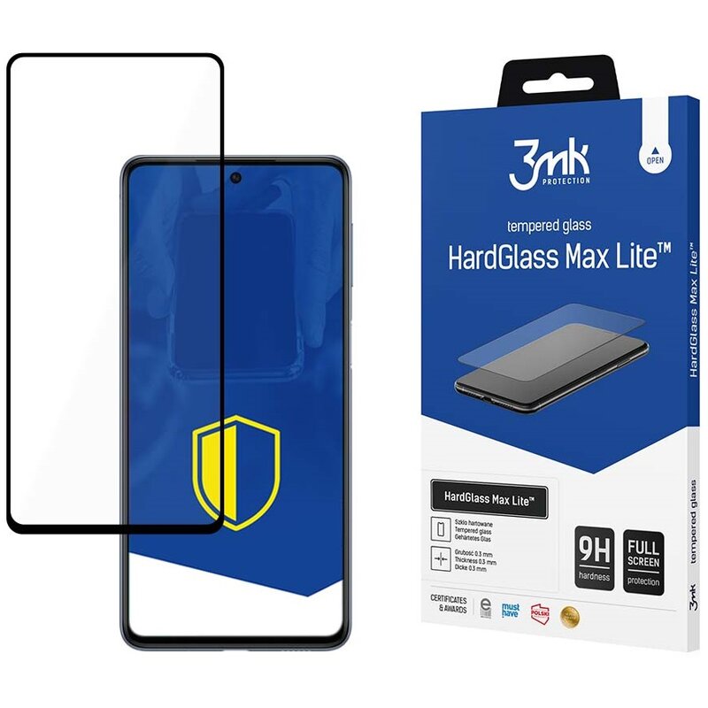 Szkło hartowane 3MK HardGlass Max Lite do Samsung Galaxy M53 5G Czarny