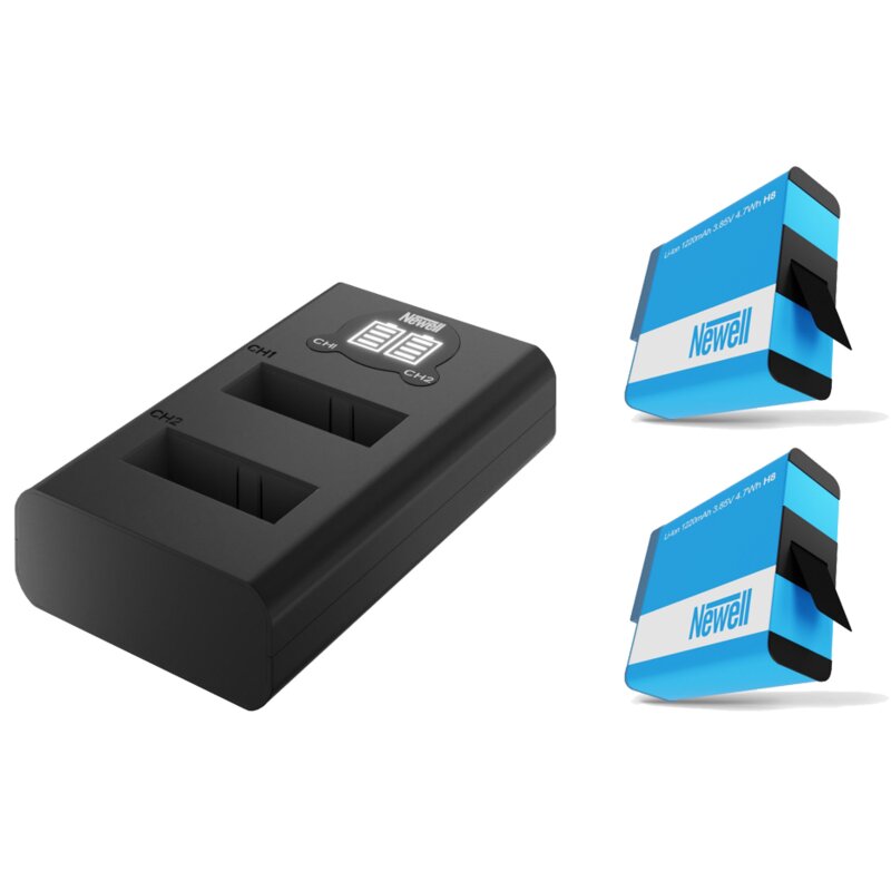 Ładowarka dwukanałowa Newell DL-USB-C + 2 akumulatory SPJB1B do GoPro Hero 8