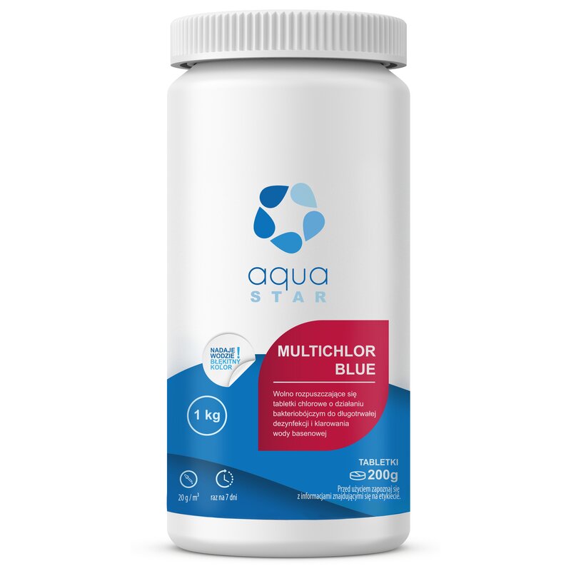 Chlor do basenu AQUASTAR Multichlor Blue 1kg