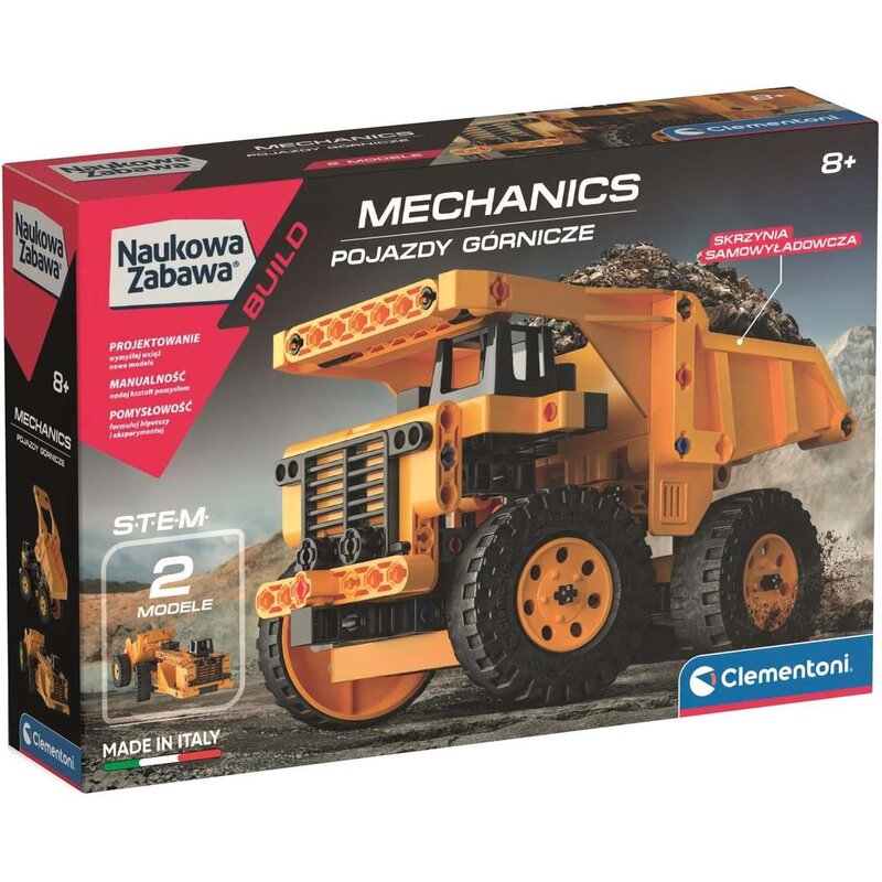 Klocki plastikowe CLEMENTONI Naukowa Zabawa Laboratorium Mechaniki Pojazdy Górnicze 50715