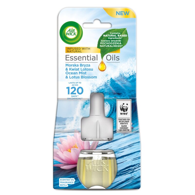 Wkład do odświeżacza powietrza AIR WICK Morska Bryza i Lotos 19 ml