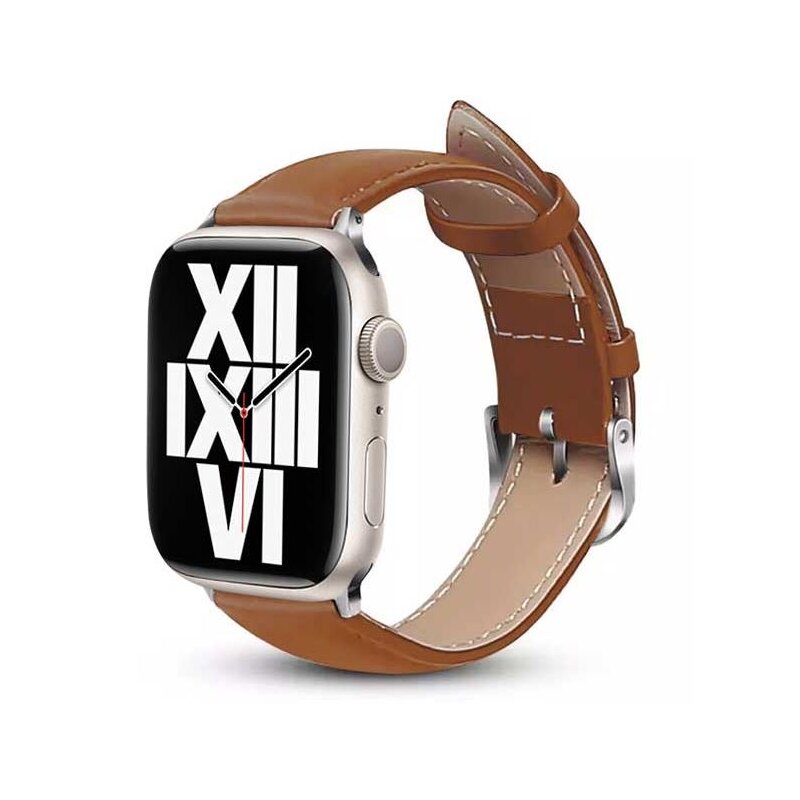 Pasek CRONG Noble Band do Apple Watch do koperty 44/45/46/49mm Jasnobrązowy