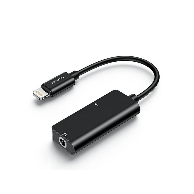 Adapter Lightning - Jack 3.5 mm AWEI CL-121 Czarny