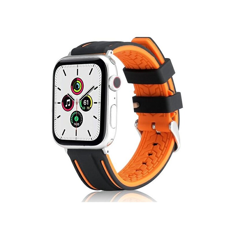 Pasek BELINE Silicone do Apple Watch do koperty 42/44/45/49mm Czarno-pomarańczowy