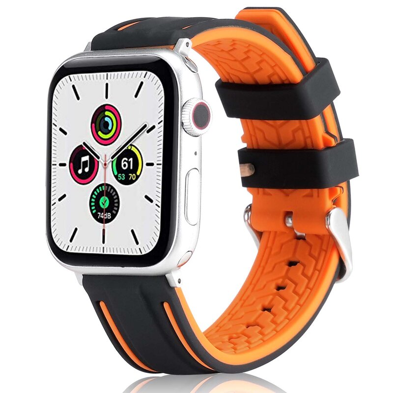Pasek BELINE Solid Silicone do Apple Watch do koperty 38/40/41mm Pomarańczowo-czarny