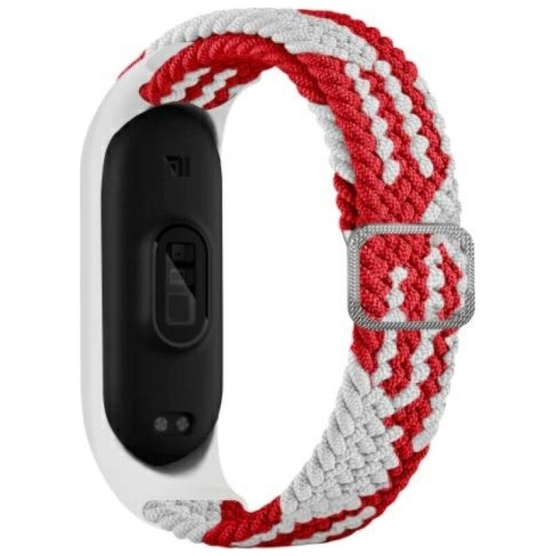 Pasek BELINE Textile do Xiaomi Mi Band 3/4 Czerwono-biały