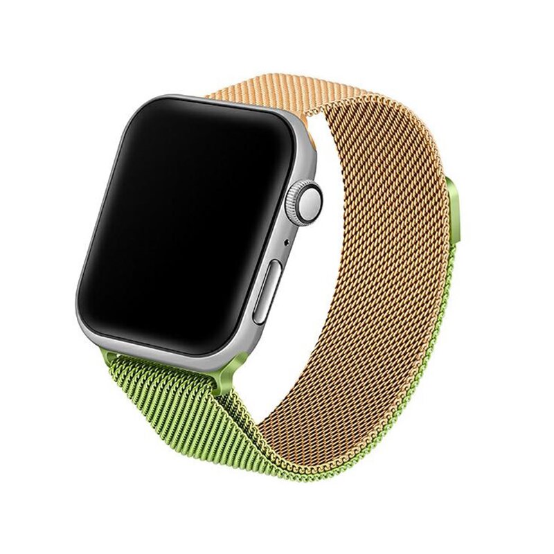 Pasek BELINE Steel do Apple Watch do koperty 42/44/45/49mm Zielono-złoty