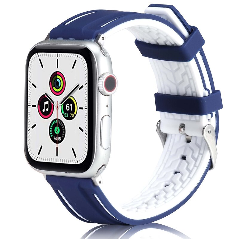 Pasek BELINE Solid Silicone do Apple Watch do koperty 42/44/45/49mm Granatowo-biały