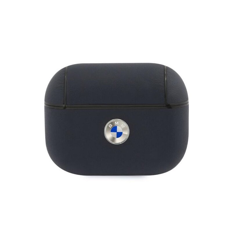 Etui na słuchawki BMW Geniune Leather Silver Logo do Apple AirPods Pro Granatowy