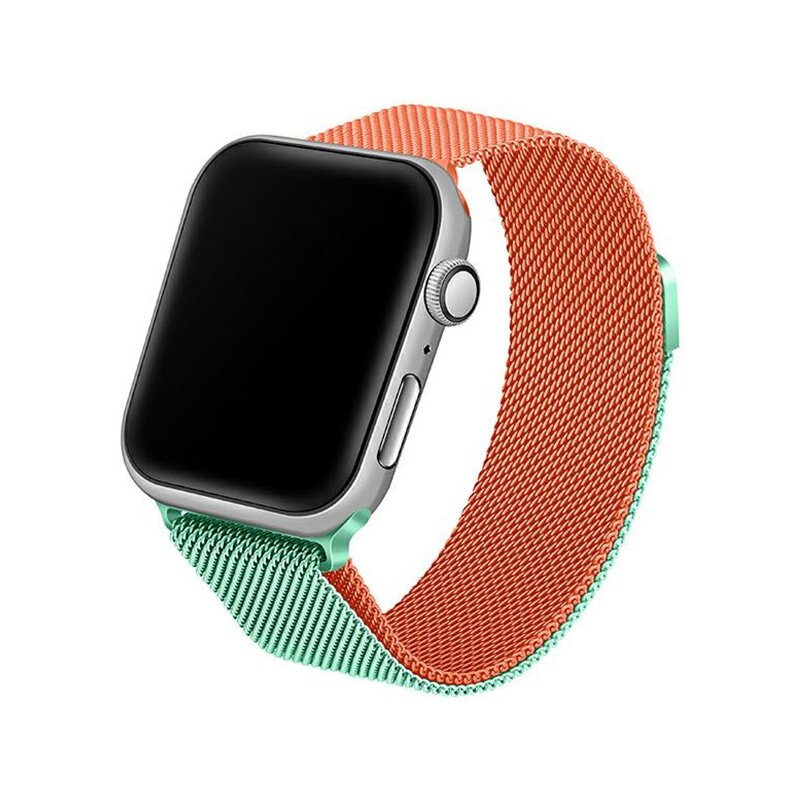 Pasek BELINE Steel do Apple Watch do koperty 42/44/45/49mm Zielono-pomarańczowy