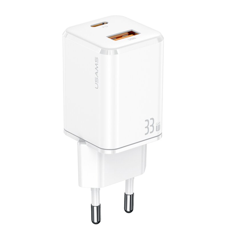 Ładowarka sieciowa USAMS T43 US-CC144 33W Biały ładowarka do telefonu USB, USB-C