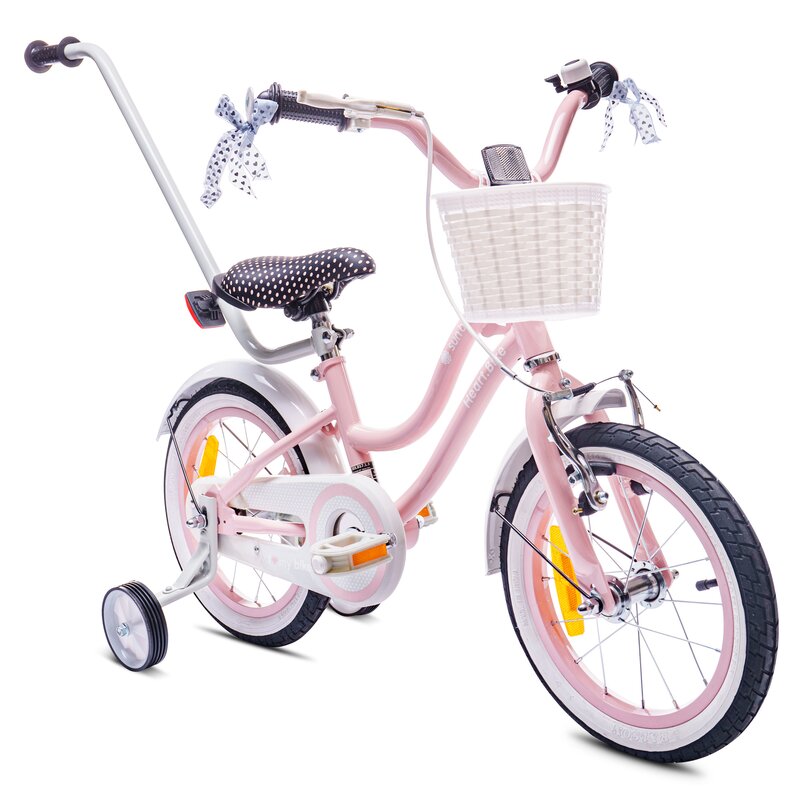 Rower dziecięcy SUN BABY Heart Bike 14 cali Różowy 2023 Wzrost: 95-110 cm Wiek: 4-5 lat