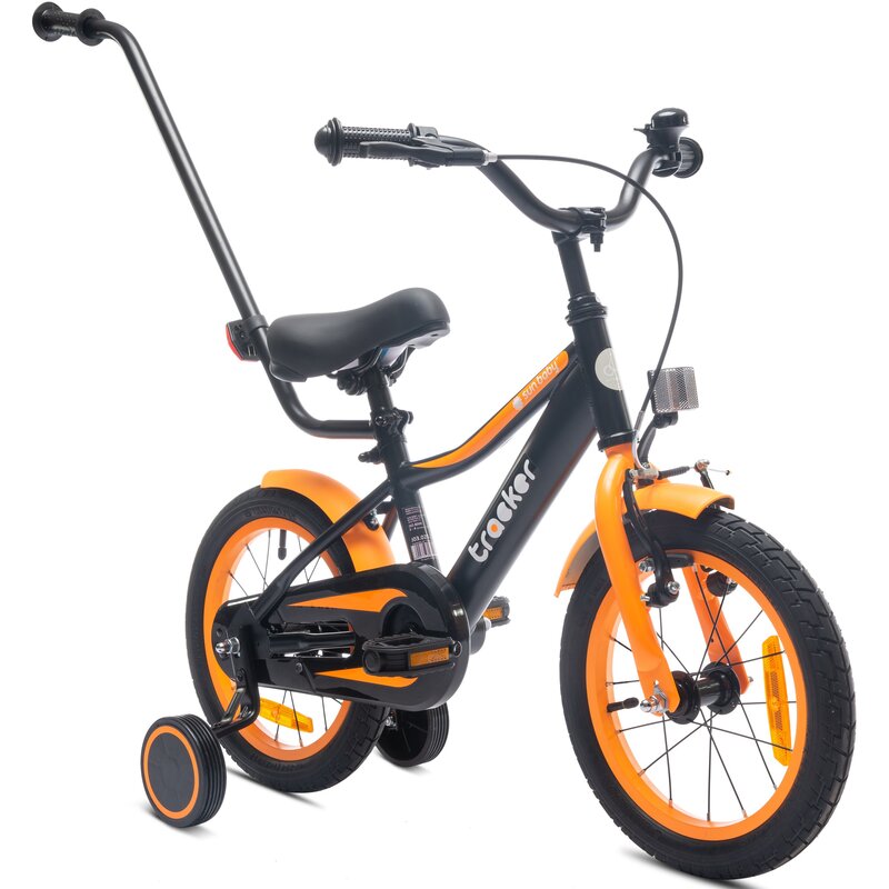 Rower dziecięcy SUN BABY Tracker 14 cali Czarno-pomarańczowy Wzrost: 95-110 cm Wiek: 4-5 lat