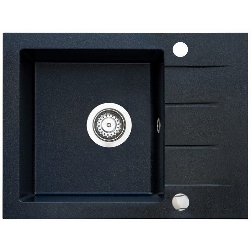Zlewozmywak jednokomorowy z ociekaczem ICEBERG Focus ZFS1411A Onyx 44x58