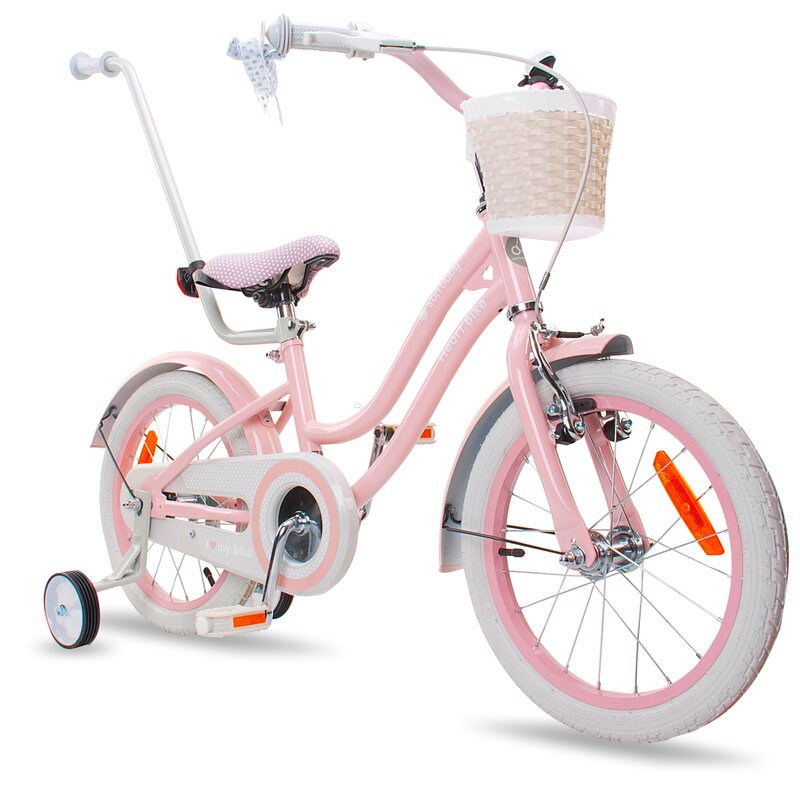 Rower dziecięcy SUN BABY Heart Bike Silver Moon 16 cali Różowy Wzrost: 100-120 cm Wiek: 4-6 lat