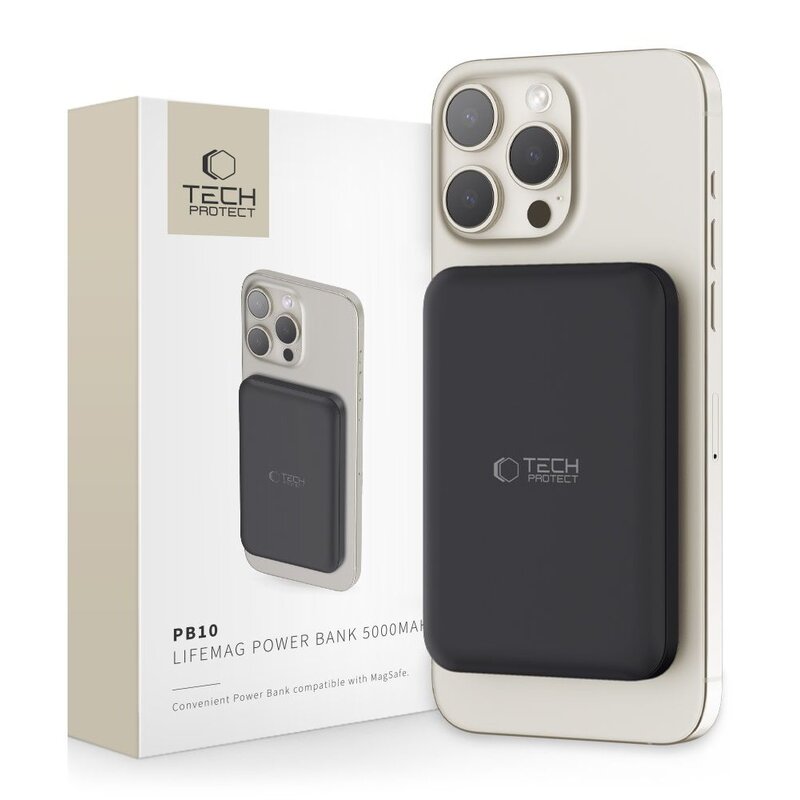 Powerbank TECH-PROTECT PB10 LifeMag MagSafe 5000 mAh 15W Czarny