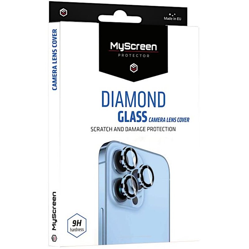 Szkło hartowane na obiektyw MYSCREEN Diamond Glass Lens Cover do iPhone 13 Pro/13 Pro Max Czarny