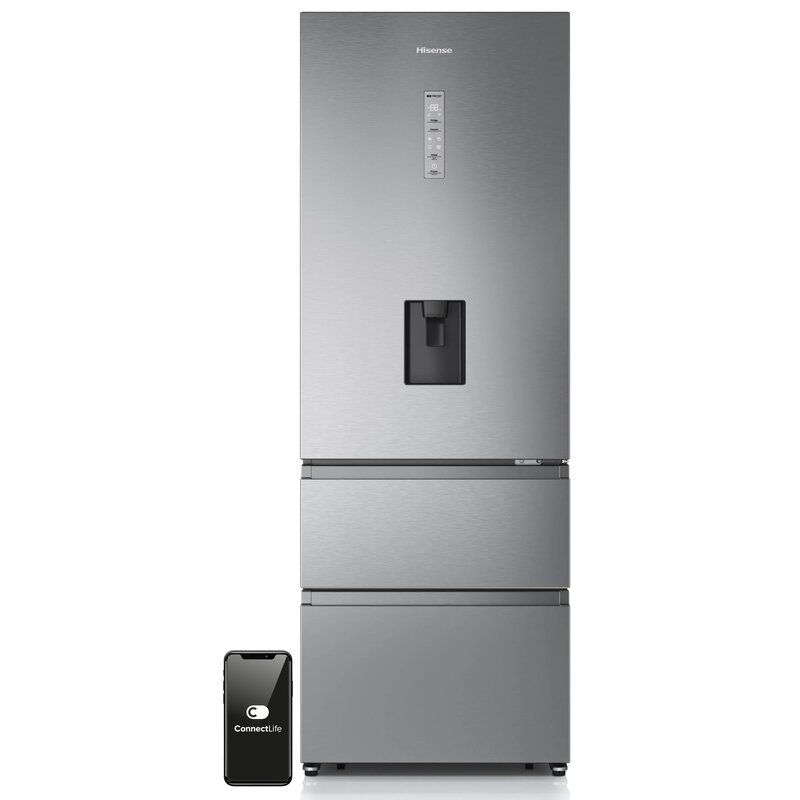 Lodówka HISENSE RT641N4WIE1 3D SkyLine  No frost 200cm Szara Wi-Fi ConnectLife Metal Tech Cooling