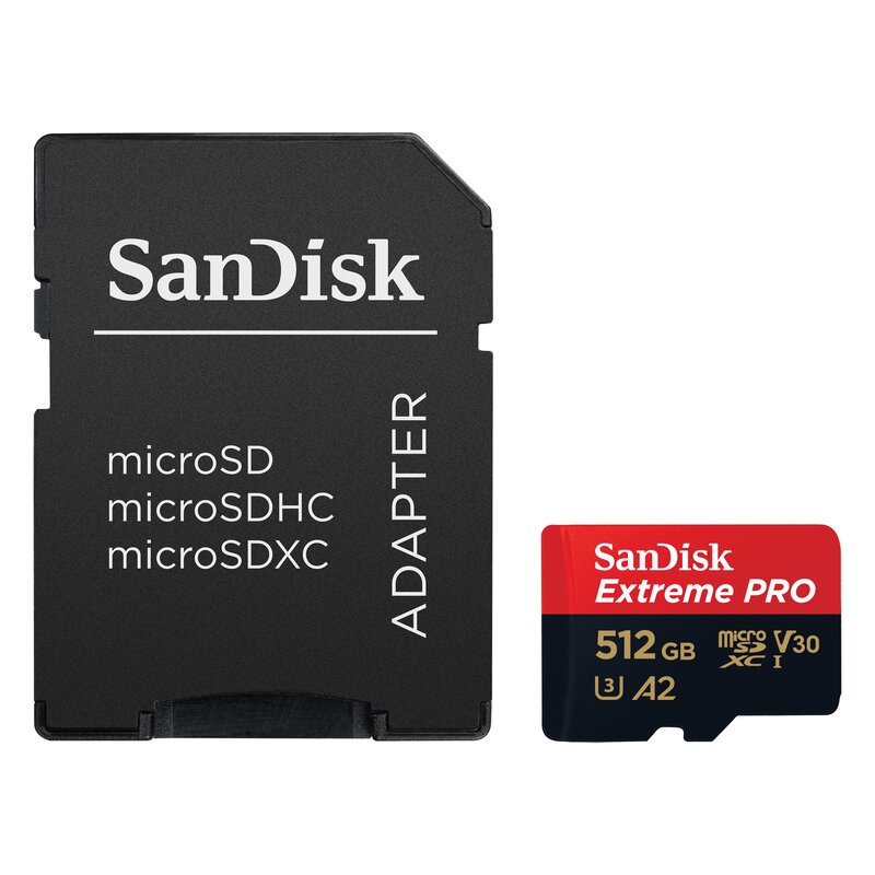 Sandisk 512GB microSDXC Extreme PRO 200MB/s A2 C10 V30 UHS-I U3